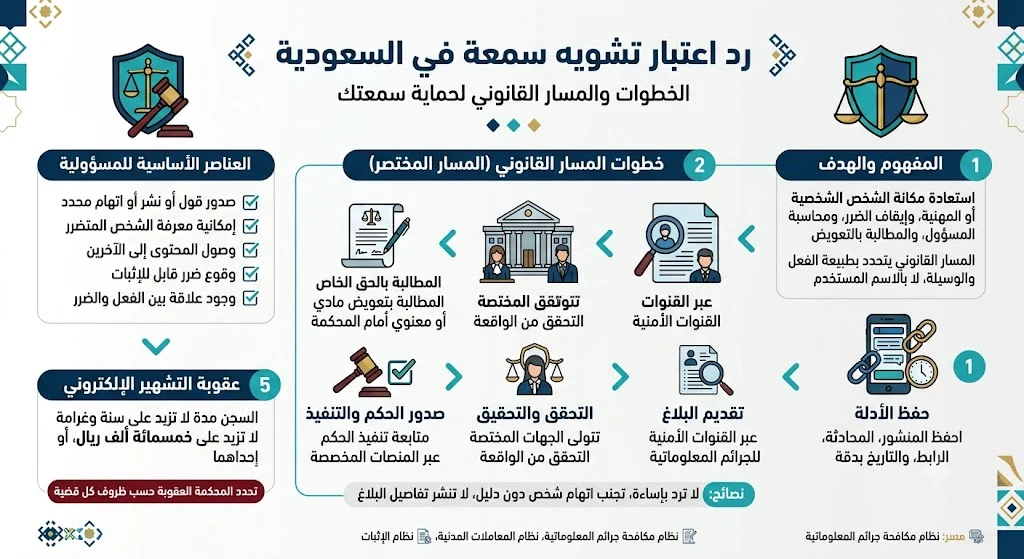 انفوغرافيك رد اعتبار تشويه سمعة