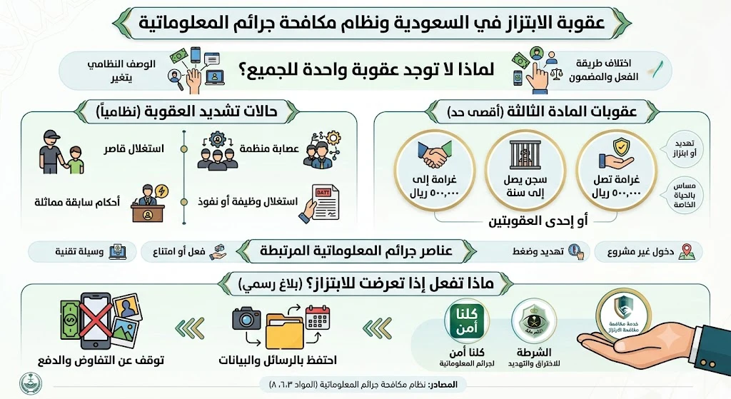 عقوبة الابتزاز في السعودية 1 انفوغرافيك عقوبة الابتزاز في السعودية