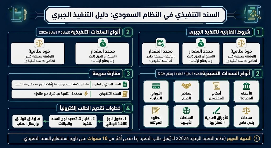 انفوغرافيك ماهو السند التنفيذي في النظام السعودي