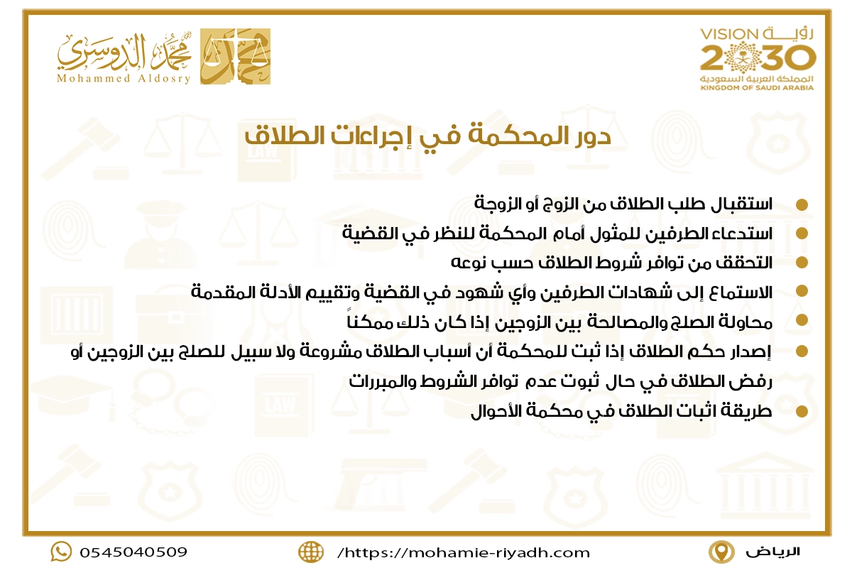 دور المحكمة في إجراءات الطلاق