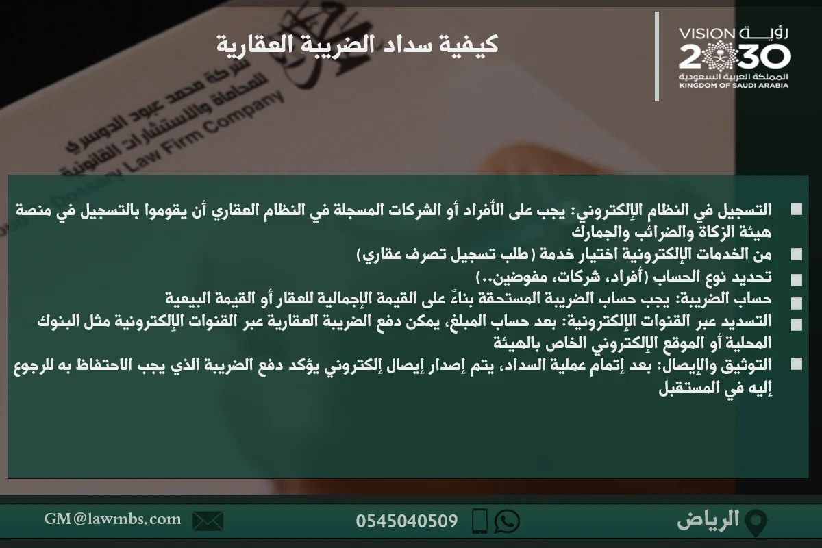 كيفية سداد الضريبة العقارية