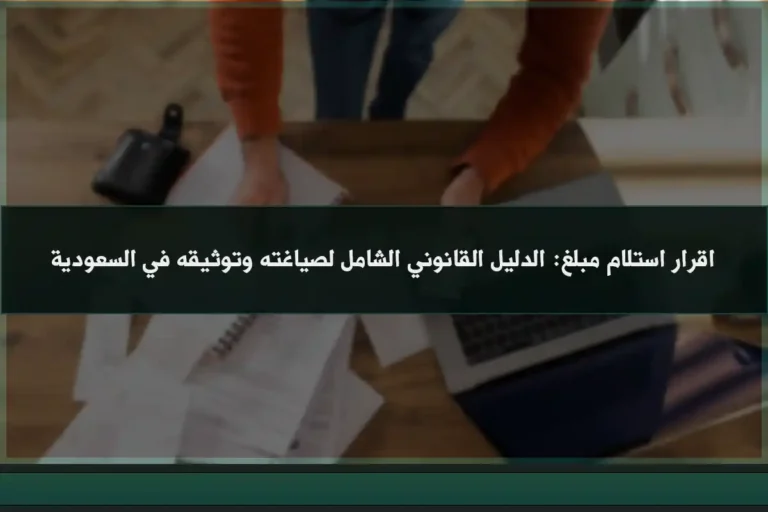 اقرار استلام مبلغ: الدليل القانوني الشامل لصياغته وتوثيقه في السعودية