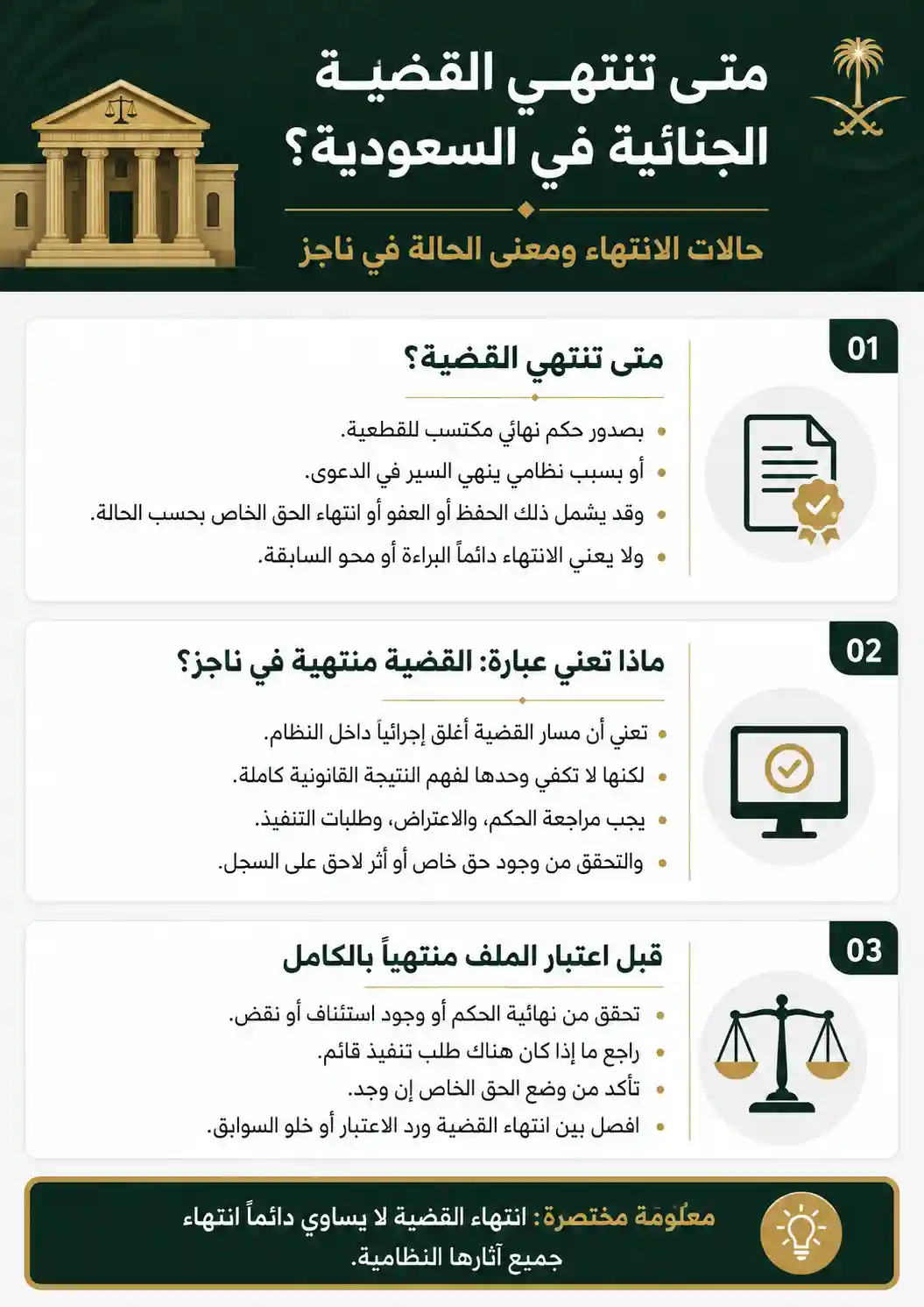 انفوغرافيك متى تنتهي القضية الجنائية 