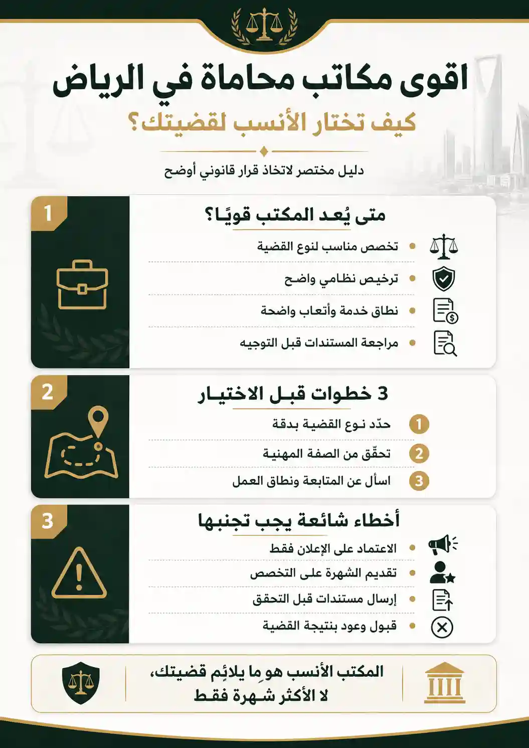 انفوغرافيك اقوى مكاتب محاماة في الرياض
